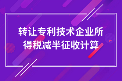 轉讓專利技術企業所得稅減半征收計算